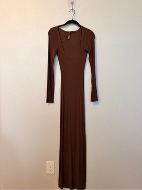 SKIMS | Dresses | Skims Soft Lounge Long Sleeve Dress In Gunmetal Gray  Small | Poshmark